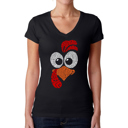  Turkey Face - Women's Word Art V-Neck T-Shirt