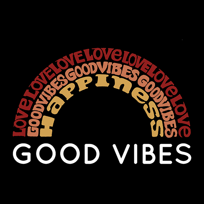Women's Word Art V-Neck T-Shirt - Good Vibes