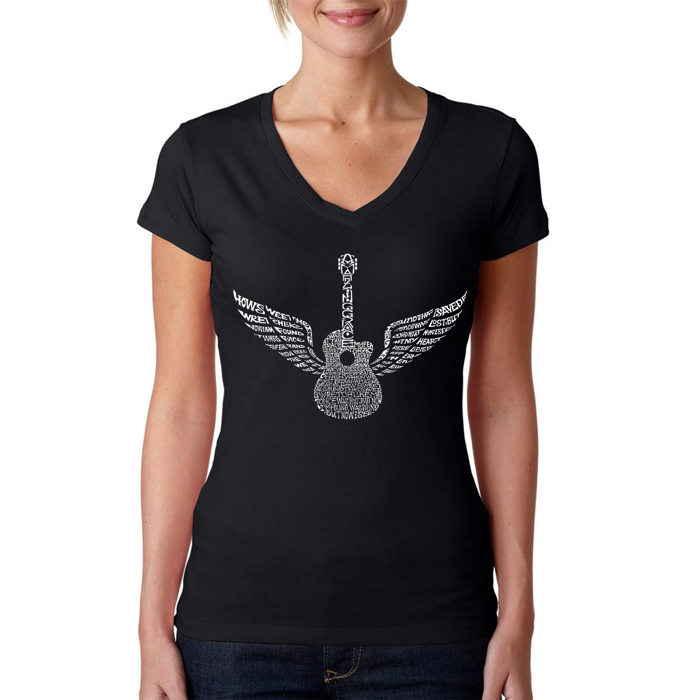 Women's Word Art V-Neck T-Shirt - Amazing Grace