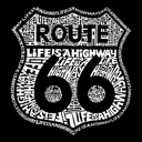  Women's Word Art V-Neck T-Shirt - Route 66 - Life is a Highway