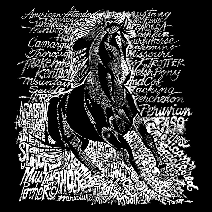 Women's Word Art V-Neck T-Shirt - POPULAR HORSE BREEDS
