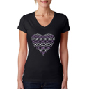  Women's Word Art V-Neck T-Shirt - XOXO Heart