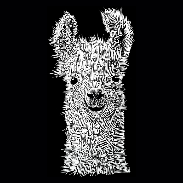 Women's Word Art V-Neck T-Shirt - Llama
