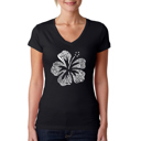  Women's Word Art V-Neck T-Shirt - Mahalo