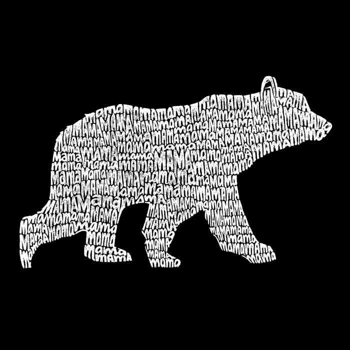 Women's Word Art V-Neck T-Shirt - Mama Bear
