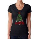 Black Small Have Yourself a Merry Little Christmas - Women's Word Art V-Neck T-Shirt