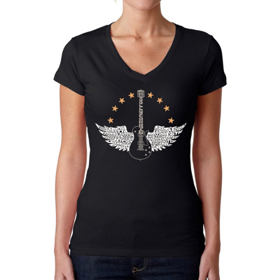 Country Female Singers - Women's Word Art V-Neck T-Shirt