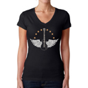 Black XXL Country Female Singers - Women's Word Art V-Neck T-Shirt