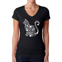 Black Medium Cat Claws - Women's Word Art V-Neck T-Shirt