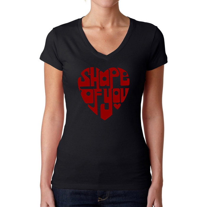 Women's Word Art V-Neck T-Shirt - Shape of You