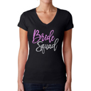  Women's Word Art V-Neck T-Shirt - Bride Squad