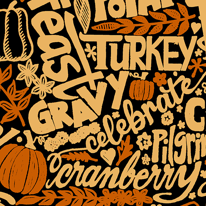 Thanksgiving Heart - Women's Word Art V-Neck T-Shirt