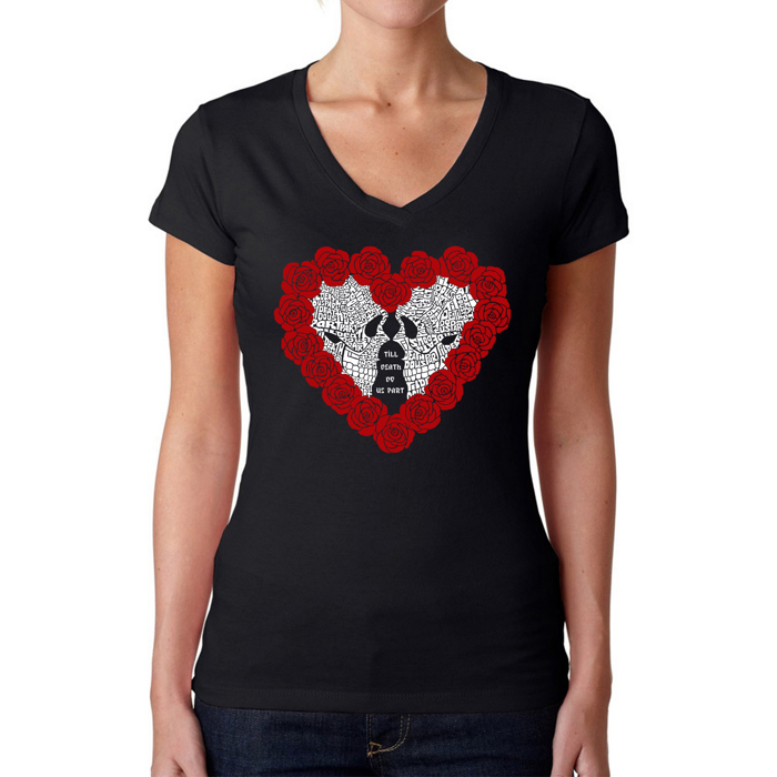 Women's Word Art V-Neck T-Shirt - Til Death Do Us Part