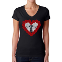 Black Small Women's Word Art V-Neck T-Shirt - Til Death Do Us Part