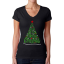 Black XXL We Wish You A Merry Christmas - Women's Word Art V-Neck T-Shirt