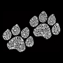  Women's Word Art V-Neck T-Shirt - Woof Paw Prints