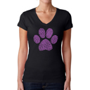 Black XL Women's Word Art V-Neck T-Shirt - XOXO Dog Paw