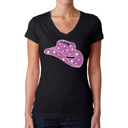  Cowgirl Hat - Women's Word Art V-Neck T-Shirt