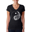 Women's Word Art V-Neck T-Shirt - YIN YANG
