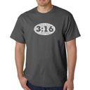 Gray XXXXL Men's Word Art T-shirt - John 3:16