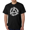 Black XXL Mens Word Art T-shirt - Record Adapter