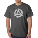 Gray XXL Mens Word Art T-shirt - Record Adapter