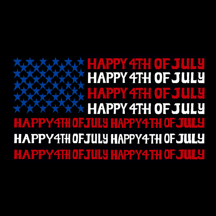 Happy 4th of July - Mens Word Art T-Shirt