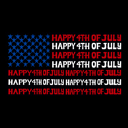  Happy 4th of July - Mens Word Art T-Shirt