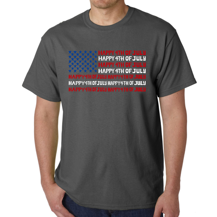 Happy 4th of July - Mens Word Art T-Shirt