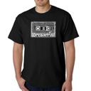 Black Large Mens Word Art T-shirt - The 80's