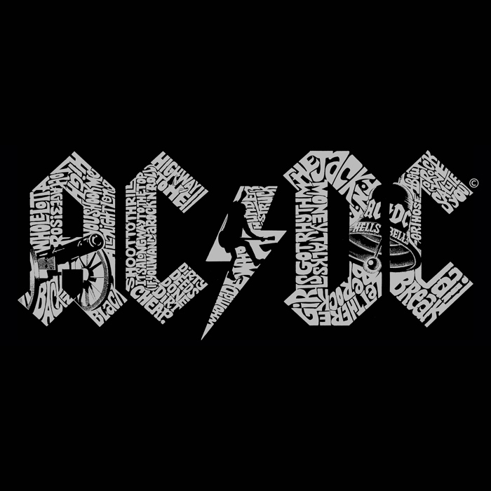 Mens Word Art T-shirt - ACDC