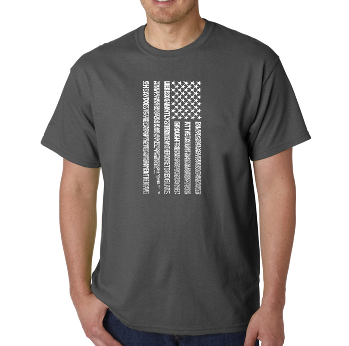 Mens Word Art T-shirt - National Anthem Flag