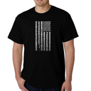Black Large Mens Word Art T-shirt - National Anthem Flag