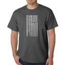 Gray Medium Mens Word Art T-shirt - National Anthem Flag