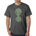 Gray Large Mens Word Art T-shirt - Alien