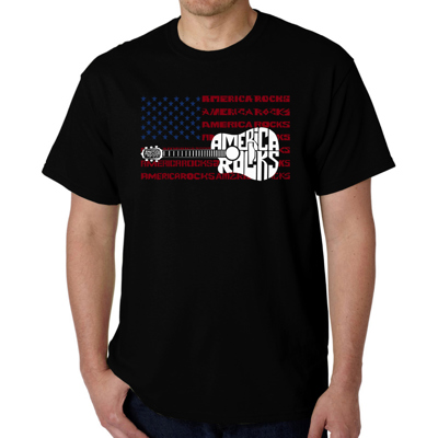 America Rocks - Mens Word Art T-Shirt