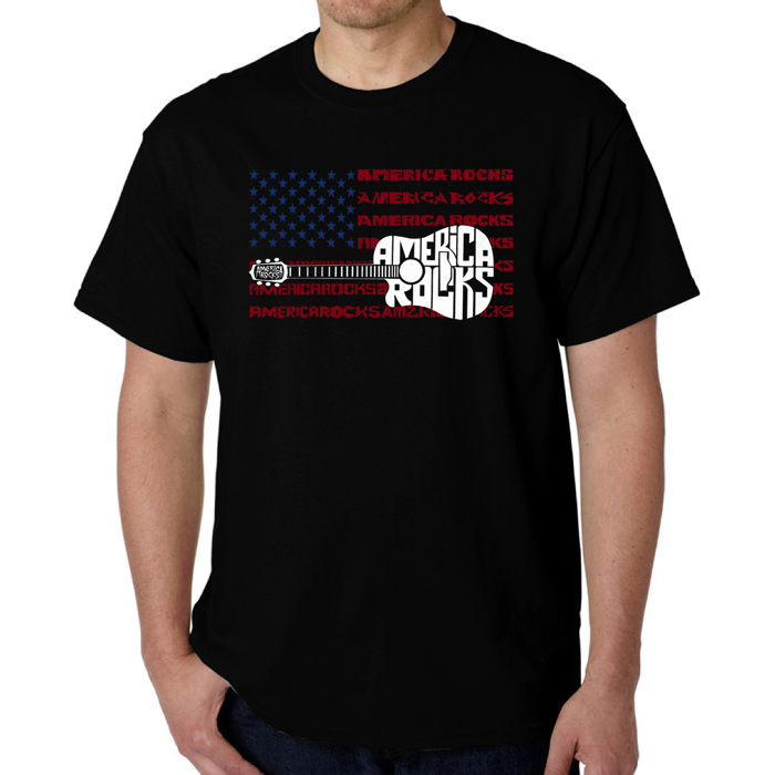 America Rocks - Mens Word Art T-Shirt