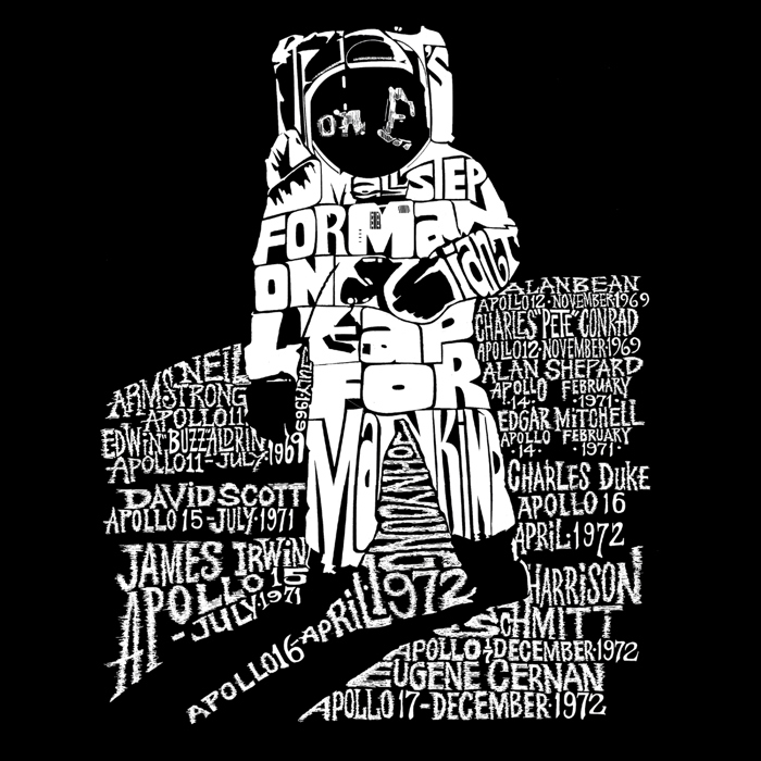 Mens Word Art T-shirt - ASTRONAUT