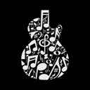  Music Notes Guitar - Mens Word Art T-Shirt