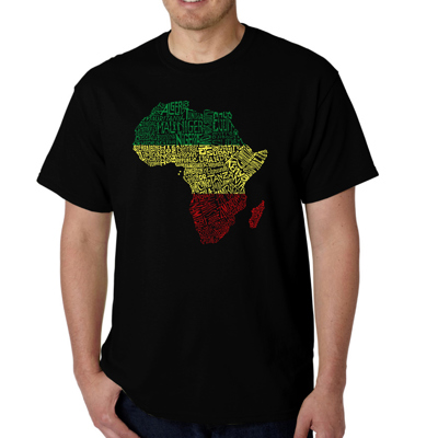 Mens Word Art T-shirt - Countries in Africa