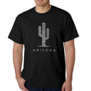 Black Large Mens Word Art T-shirt - Arizona Cities