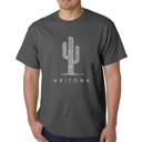 Gray XL Mens Word Art T-shirt - Arizona Cities