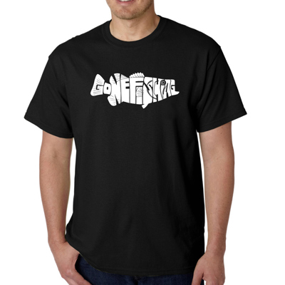Mens Word Art T-shirt - Bass - Gone Fishing