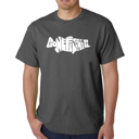 Gray Small Mens Word Art T-shirt - Bass - Gone Fishing
