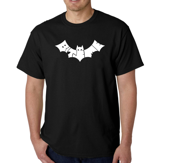 Mens Word Art T-shirt - BAT - BITE ME