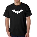 Black Small Mens Word Art T-shirt - BAT - BITE ME