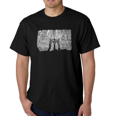 Mens Word Art T-shirt - Brooklyn Bridge