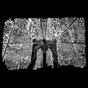  Mens Word Art T-shirt - Brooklyn Bridge