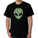 Black Large Mens Word Art T-shirt - Beware of Humans