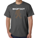 Gray Large Bigfoot - Mens Word Art T-Shirt